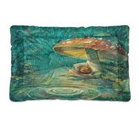 KLL Mushroom Rainy Day Washable Dog Sleeping Mattress Non-Slip Soft Comfortable Pet Bed for Large Jumbo Medium Small Dogs 36" x 24"