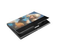 KLL Mysterious Blonde Future Warrior Ultra-Thin Travel Business Card Holder with Leather & Stainless Steel Credit Card Cover for Women or Men estuche para tarjetas