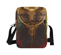 KLL Mysterious Bull Skull Tribal Style Red messenger bag for women Vegan Leather green crossbody bags for women Travel Shoulder Handbags
