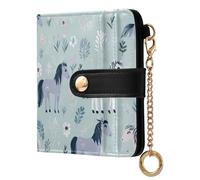KLL Naughty Alaskan Horse Blue Women's Small Folding Wallet Fancy Compact PU Leather Wallet for Girls Women Ladies