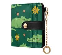 KLL Naughty Americas Alligator Sleeping Ladies Bifold Wallet Convenient PU Leather Folding Wallet for Women Boys Girls