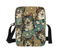 KLL Naughty Cat Laughing messenger bag cute Vegan Leather over the shoulder bags for men Travel Woman Shoulder Handbags