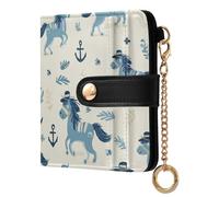 KLL Naughty Ocean Pony Ivory Women's Minimalist Folding Wallet Fancy Everyday PU Leather Wallet for Women Girls