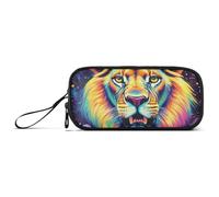 KLL Neon Colored Cool Lion Nylon Pen Case Pencil Bag High Capacity Pencil Cases for Teen School Stationery for Middle School Boys