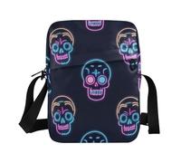 KLL Neon Fluorescent Skull small messenger bag for women Vegan Leather Crossbody Small Bags For Women Travel Shoulder Handbag For Travel