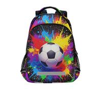 KLL Neon Splatter Soccer fun kids backpack with chest clip books bag for teen mochilas para adolescentes chicas