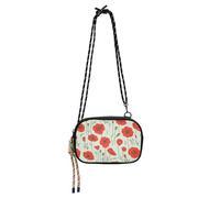 KLL Oil Painting Poppy Crossbody Wallet Purse Womens Practical with Adjustable Strap Small Handbags Have a meal