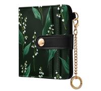 KLL Oliver Jeffers Finland Lily Of The Valley Olive Women's Folding Wallet For Women Portable Premium PU Leather Wallet for Girls Women Ladies