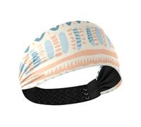 KLL Pastel-colored Bohemian Tribal Pattern Array Moisture Wicking extra wide headbands for women Elastic sweat bandanas for Athletic Sports hiking Daily use