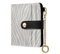 KLL Pastel Grey zebras Print Ladies Cute Foldable Wallet Unique Minimalist PU Leather Wallet for Woman Girl