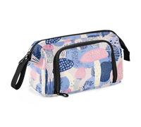 KLL Pastel Mushroom School Pencil Case Large Capacity Pencil Case Zipper with Handle for Teen Back to School Supplies