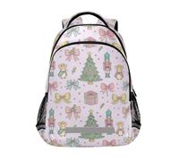 KLL Pastel Pink Green Nutcracker Rat King Christmas kids backpack boys with large bookbags for 1st grade school boys girls mochilas escolares para ni?os