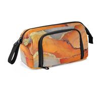 KLL Pen Case Large Capacity Big Pencil Case Lightweight Pencil Cases For Teen for Teen Boys School Supply Marble Orange Gold