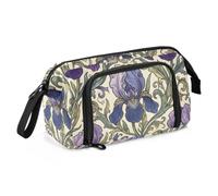 KLL Pen Case Large Capacity William Morris Purple Iris Flowers Pattern