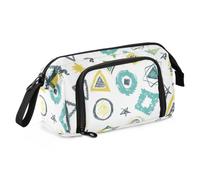 KLL Pencil Bag Large Capacity Colorful Doodle Simple Shapes
