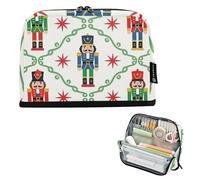 KLL Pencil Bag Large Capacity Pen Case Organizer Cute Multi-Purpose Bag for Teen Boys High School Christmas Nutcrackers Soldiers Winter