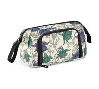 KLL Pencil Bag Large Capacity William Morris Blue Green Columbine Flowers