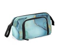 KLL Pencil Bags Large Capacity Cute Pencil Bag with Zipper Pencil Pen Case Cosmetic for College Student School Must Haves Marble Blue Sage Green