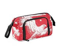 KLL Pencil Bags Large Capacity Cute Pencil Case with Handle Pencil Case with Compartments for Kids High School Supplies Independence Day bird