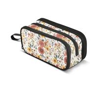 KLL Pencil Bags Large Capacity Hard Pencil Case Multifunctional Extra Large Pencil Case for Teen Girls Kindergarten Flowers Dahlia Daisy Sunflower white