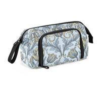KLL Pencil Bags Large Capacity William Morris Tulips Blue and Yellow | Art Pencil Case,with Handle,for Teen Boys Preppy School