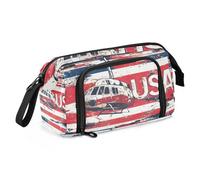 KLL Pencil Box Large Capacity Standing Pencil Case Portable Pencil Cases For School for College Student Elementary Independence Day A Helicopter