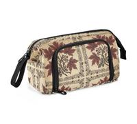 KLL Pencil Box Large Capacity William Morris Style Canada Red Maple Leaf | Pencil Storage Case,with Handle,for Girls Cosmetics