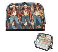 KLL Pencil Case Bag Large Capacity Pen Case Organizer Zip Stationery Bag for Boys School Black African American Cowgirl