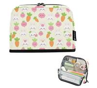 KLL Pencil Case Box Large Capacity Make Up Bags Zip Desk Organizer for Preppy Travel kawaii-style Cute Rabbits Bunnies