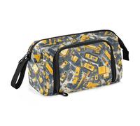 KLL Pencil Case Large Capacity Cute Pencil Case Portable Pencil Cases For Teen for Boys Office Construction Scene Build Tall Buildings Loader Road Roller