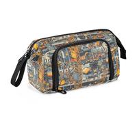 KLL Pencil Case Large Capacity Girls Pencil Case Lightweight Pencil Cases For Adults for Teen Boys Elementary Construction Scene Building Bridges Concrete Mixer Truck Tower Crane