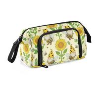 KLL Pencil Case Large Capacity Gnome Honey Bee Sunflower Yellow