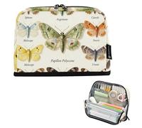 KLL Pencil Case Large Capacity Pen Bags With Slot Stationery Pencil Case for Kids Elementary Butterfly Vintage Botanical