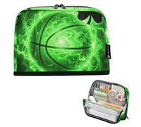 KLL Pencil Case Large Capacity Pen Case Cosmetic Lightweight Desk Organizer for Teen Girls College Basketball Lucky Clover St Patrick's Day