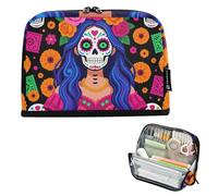 KLL Pencil Case Large Capacity Upright Storage Bag Simple Case Pencil Holder for Adults College La Catrina Dia De Los Muertos Mexican