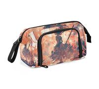 KLL Pencil Case Organizer Large Capacity Cute Pencil Bag with Zipper Hard Shell Pencil Case for Teen Boys Preppy School Americana Fireworks Waltz