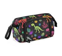 KLL Pencil Case Organizer Large Capacity Neon Dinosaur Skeleton Pattern | Zipper Pencil Case,with Compartment,for Kids Elementary