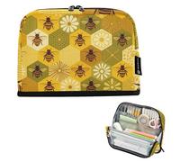 KLL Pencil Case Organizer Large Capacity Storage Bag Simple Stationery Organizer for Girls School Supplies Honey Bumble Bee Beekeeper