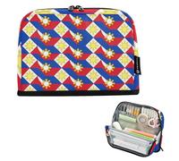 KLL Pencil Cases Large Capacity Pen Case Slots Multi-Purpose Bag for Man Cosmetics Philippines Flag