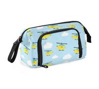 KLL Pencil Cases Large Capacity Yellow Helicopters in The Sky