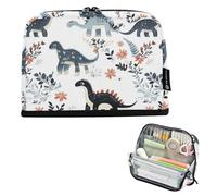 KLL Pencil Holder Case Large Capacity Make Up Bag Wide Opening Stationery Organizer for Teens Preppy School Supplies Cute Dinosaurs