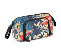 KLL Pencil Pen Case Large Capacity Pencil Case Bag Multifunctional Pencil Case with Compartments for Student Preppy School Independence Day Soldier