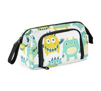 KLL Pencil Pouches Large Capacity Cute Little Monsters Green Yellow