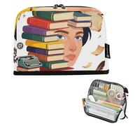 KLL Pencil Pouches Large Capacity Make Up Bag With Compartment Stationery Pen Bag for Teens Preppy School Supplies Book Women Graphic Art