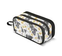 KLL pencil pouches Large Capacity Pencil Case Holder with Compartment Case with Pencil Holder for Man High School Funny Staffordshire Bull Terrier Dogs White