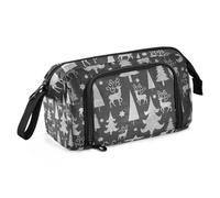 KLL pencil poucheses Large Capacity Zippered Pencil Case with Handle Pencil Case with Compartments for Teen Girls Cosmetics 7 Chalkboard Christmas Dp