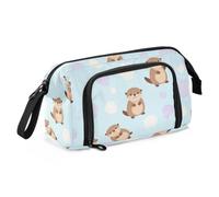 KLL Pencil pouching Large Capacity Cute Sea Otter Shell Blue Ocean