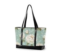 KLL Peony Mint Green Portable laptop bag for women 14 with zipper briefcase Large Handbag for college with maletín para laptop mujer