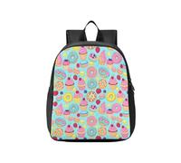 KLL personalized backpack for kids Sweet Donut Cupcake Blue Dessert