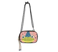 KLL Pink Cunning Frog Cross Body Bag for Men Trendy with Adjustable Strap Cell Phone Purse For Hiking Traveling